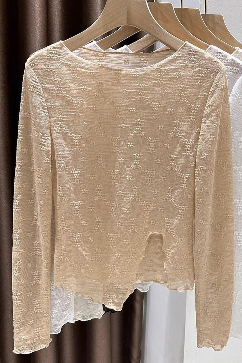 Textured Long Sleeve Top