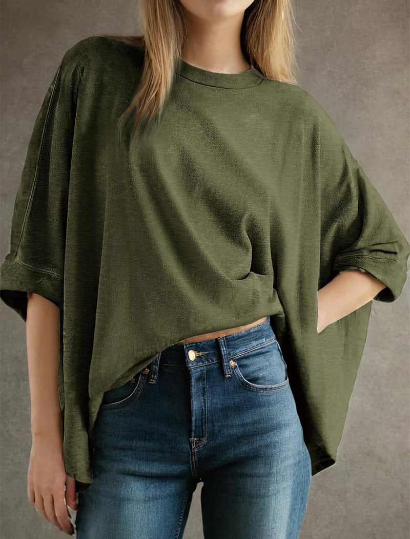 Batwing Sleeve Cropped Top