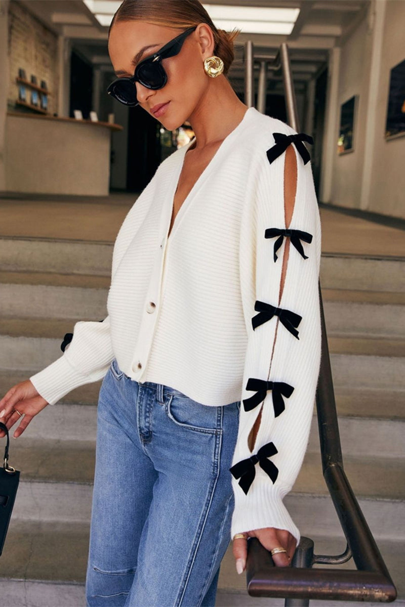 Bow Sleeve Knit Sweater
