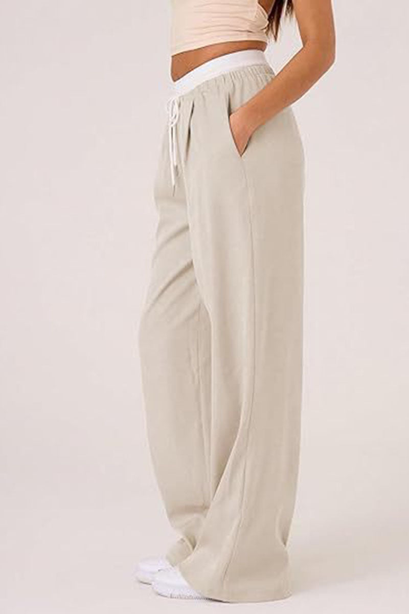 Casual Wide-Leg Drawstring Lounge Pants