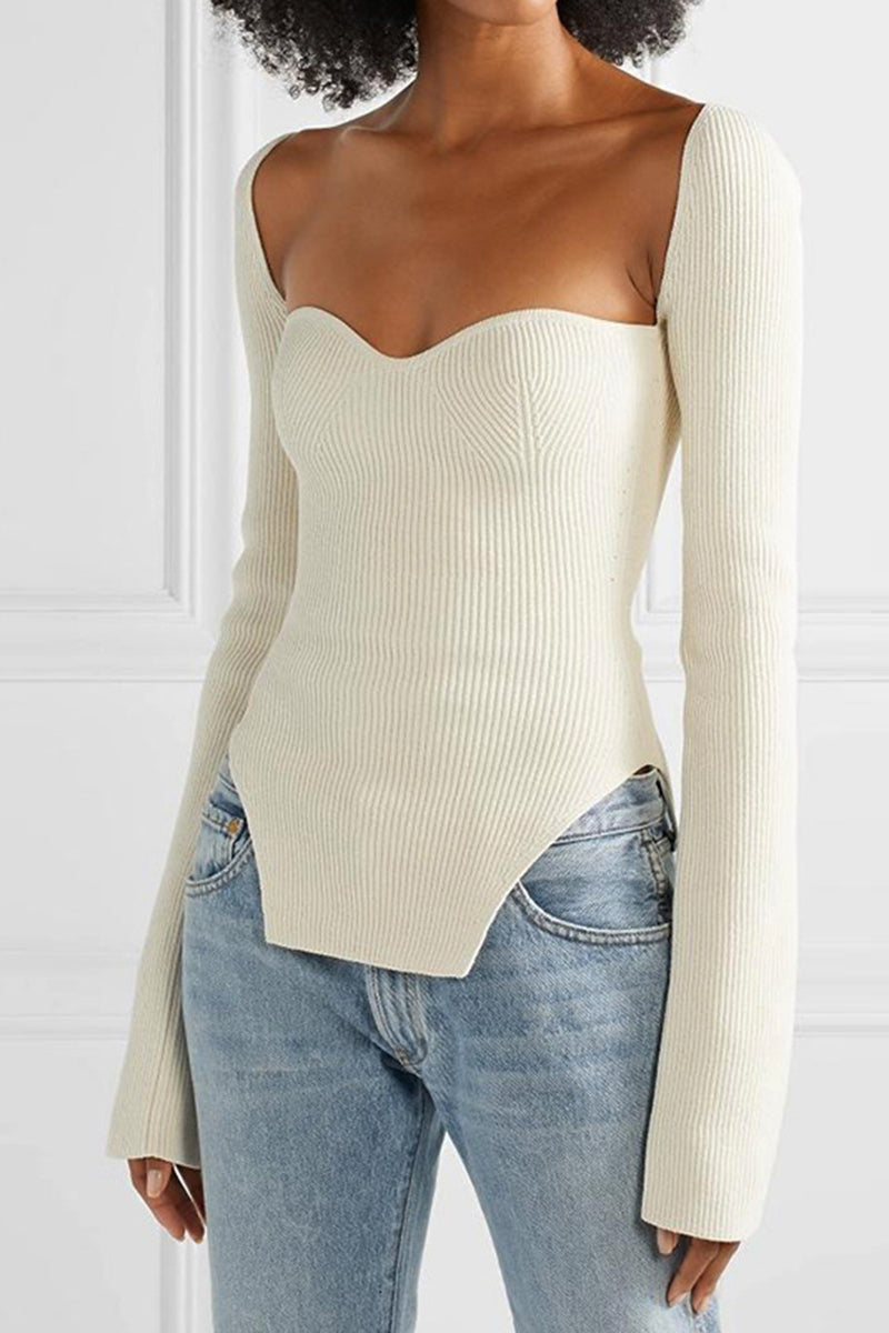 Ribbed Off-Shoulder Bustier Top