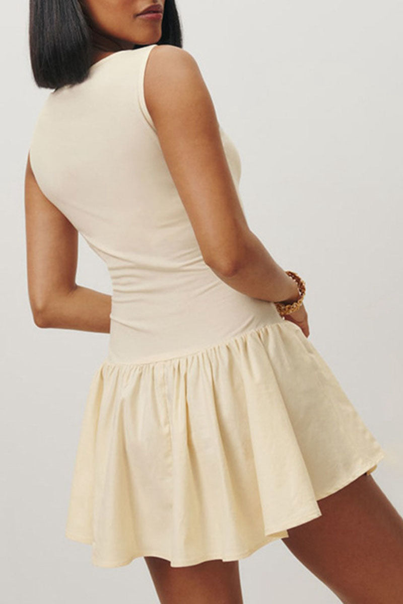 Sleeveless Ruffle Hem Mini Dress