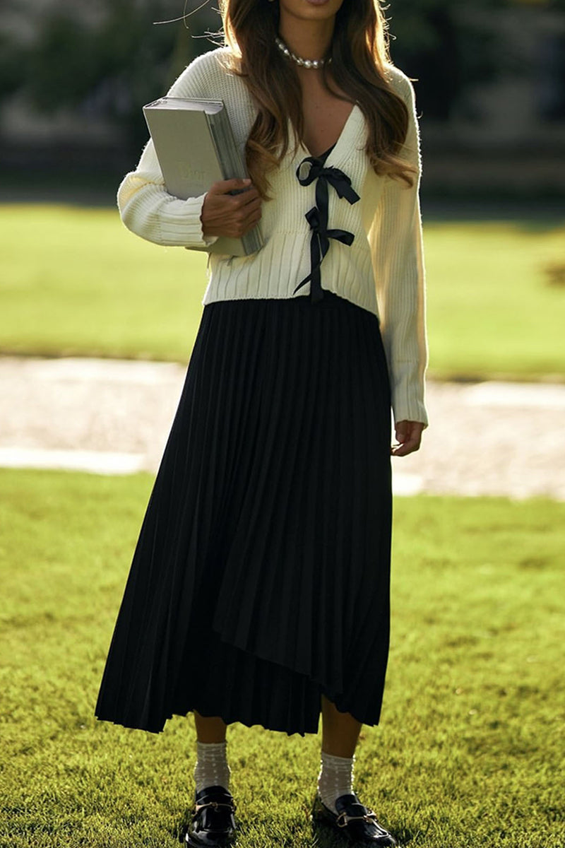 Bow Tie Front Knit Cardigan