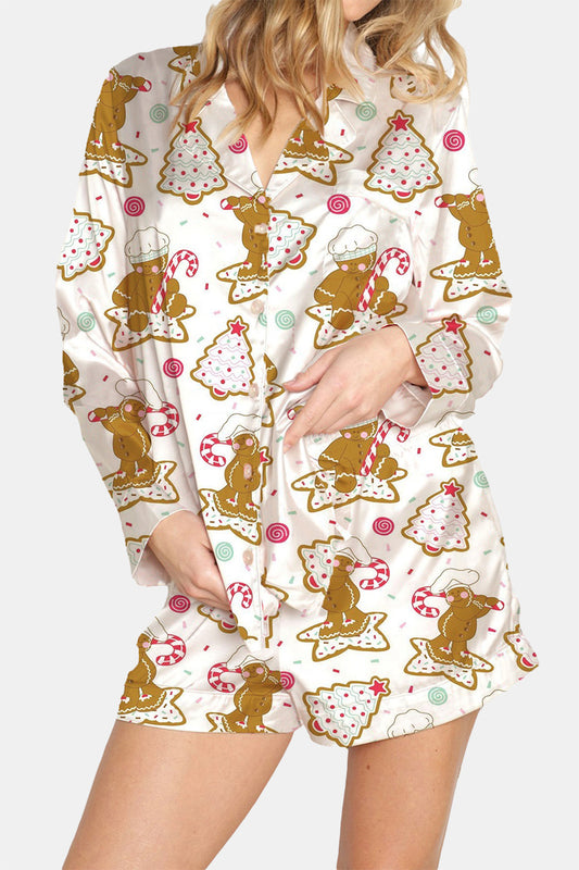 Festive Holiday Print Pajama Set