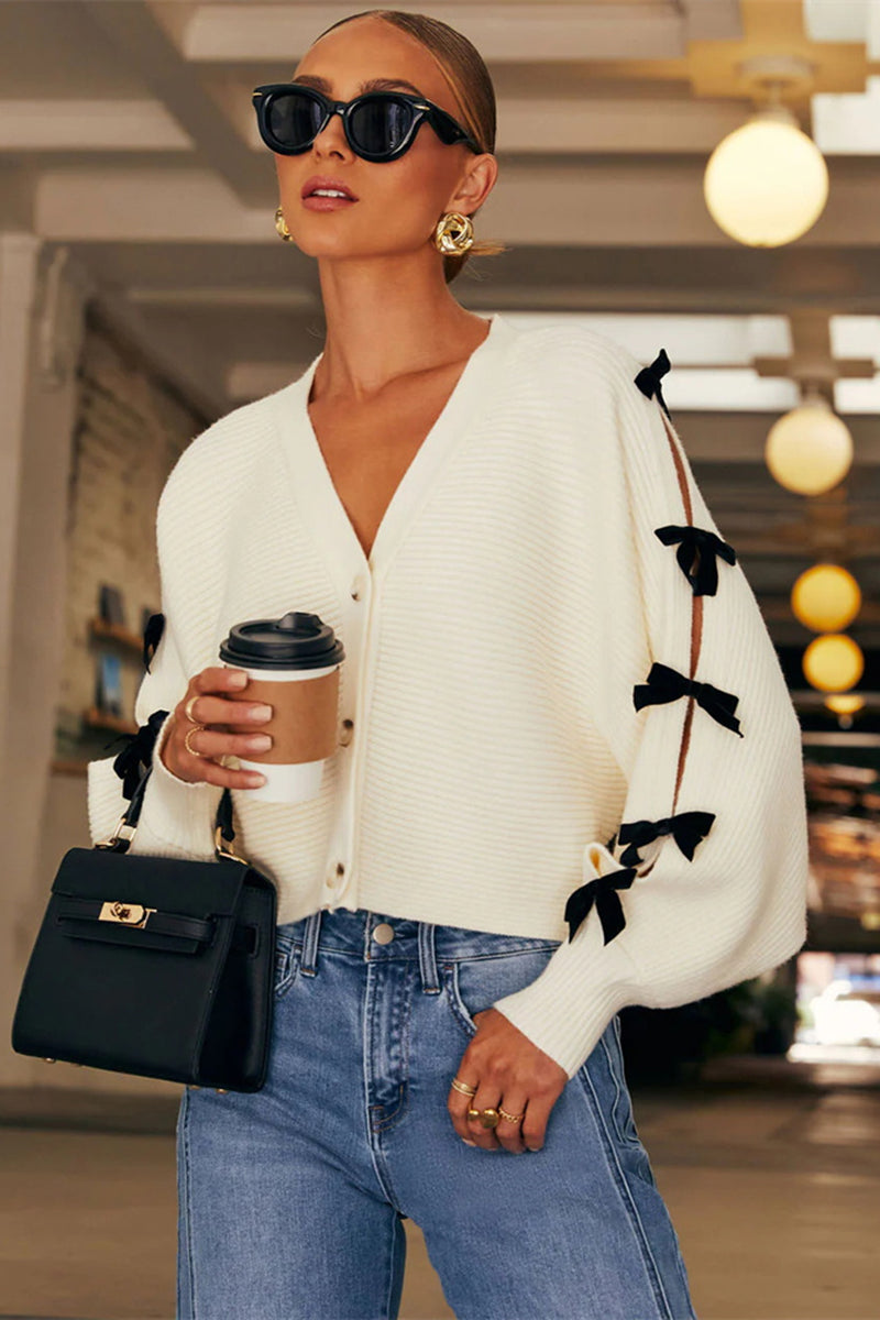 Bow Sleeve Knit Sweater
