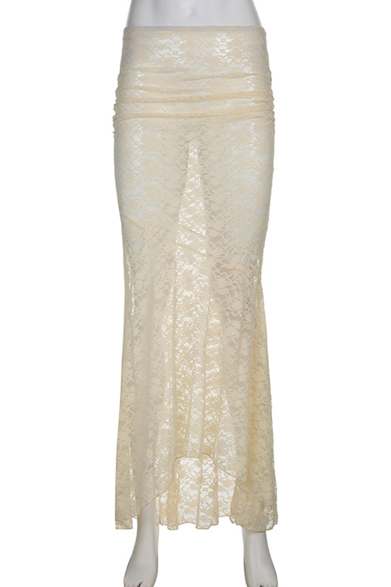 Sheer Lace Maxi Skirt