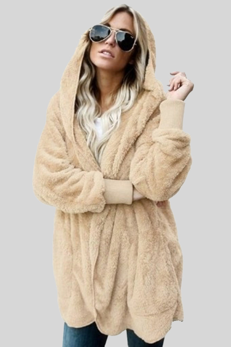 Oversized Fuzzy Open-Front Coat