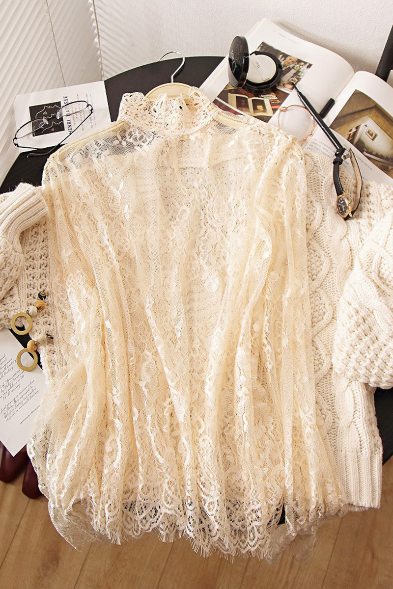 Lace High Neck Top