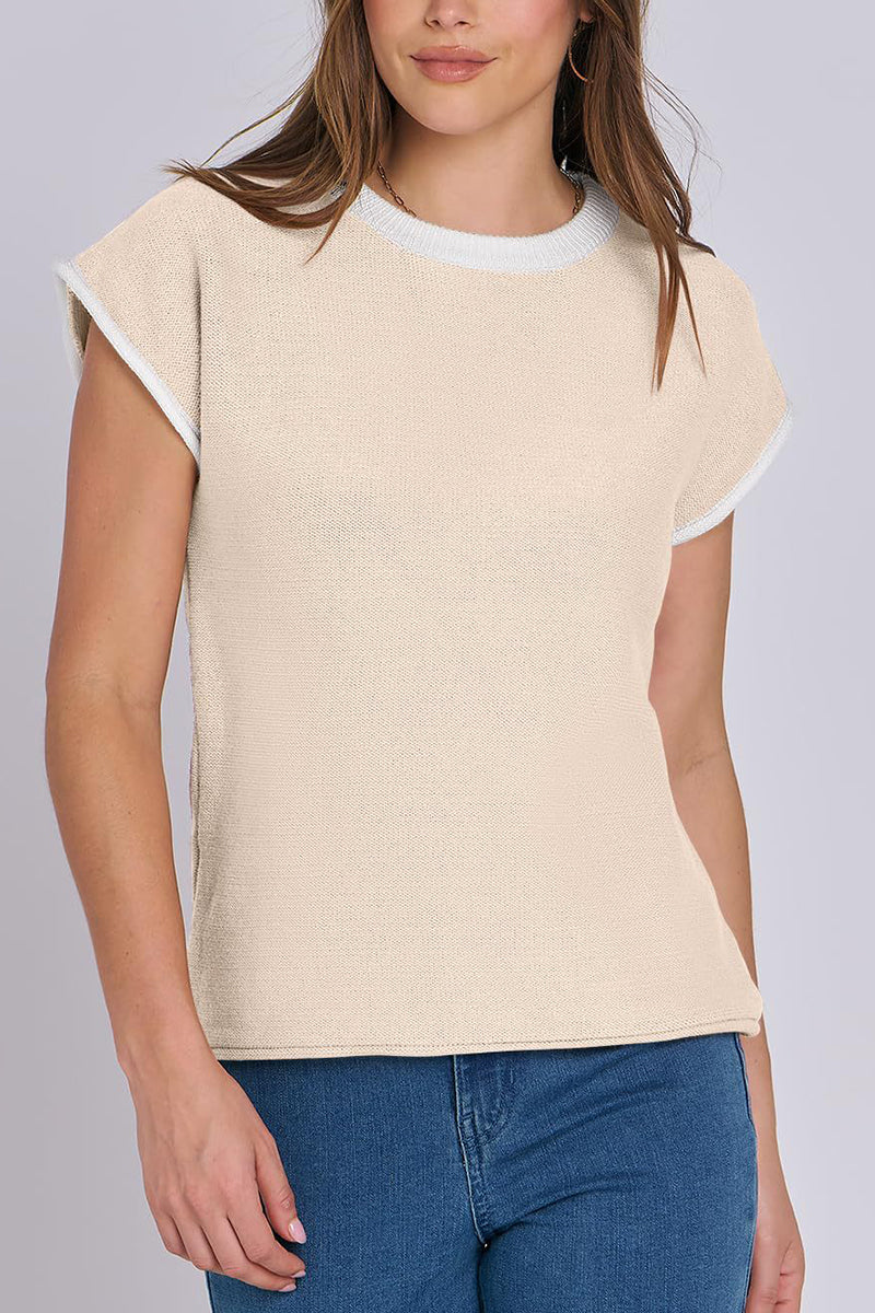 Contrast Trim Knit Top