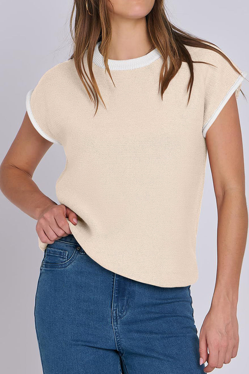 Contrast Trim Knit Top