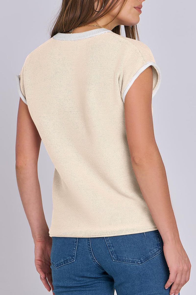 Contrast Trim Knit Top