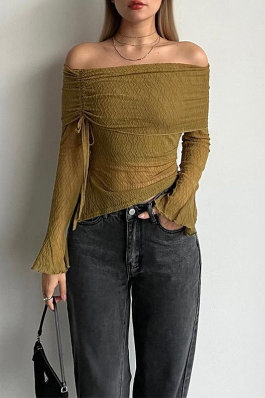 Off-Shoulder Long Sleeve Top