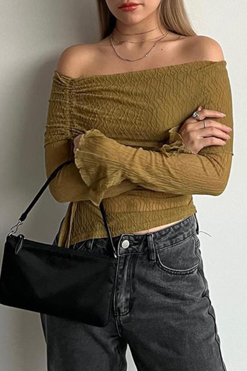 Off-Shoulder Long Sleeve Top