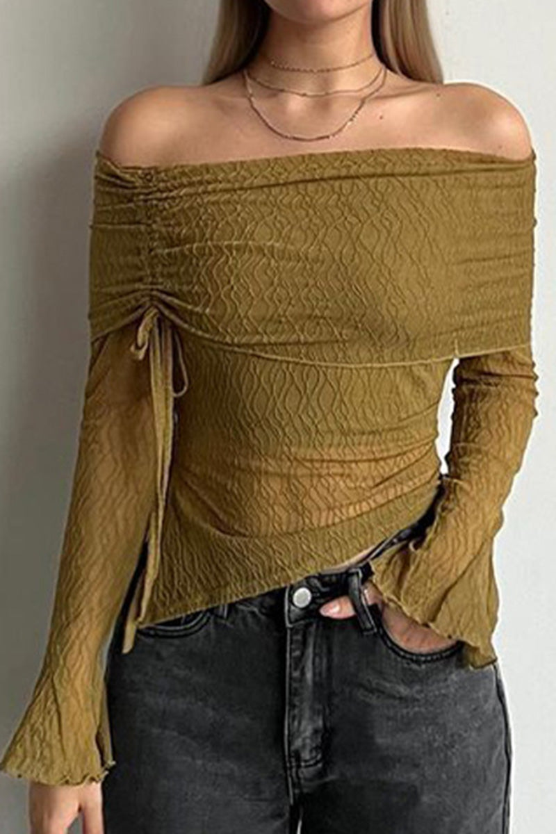 Off-Shoulder Long Sleeve Top