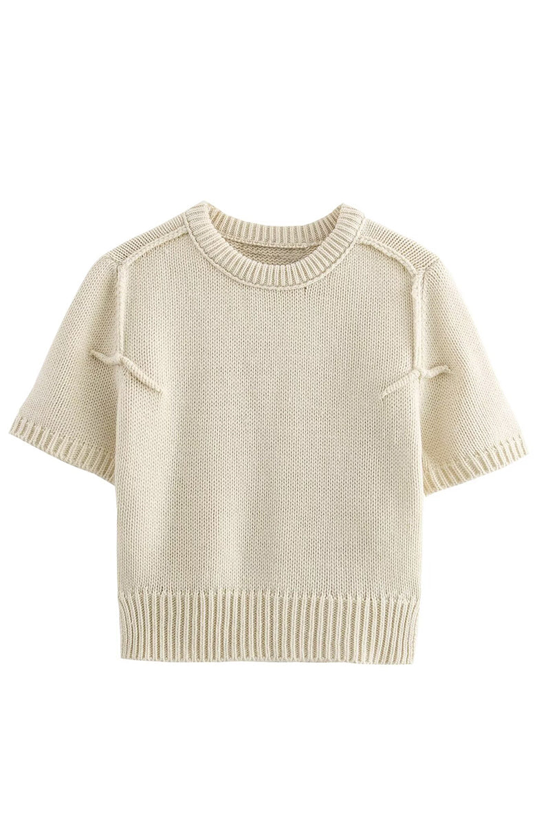 Crewneck Knit Crop Top