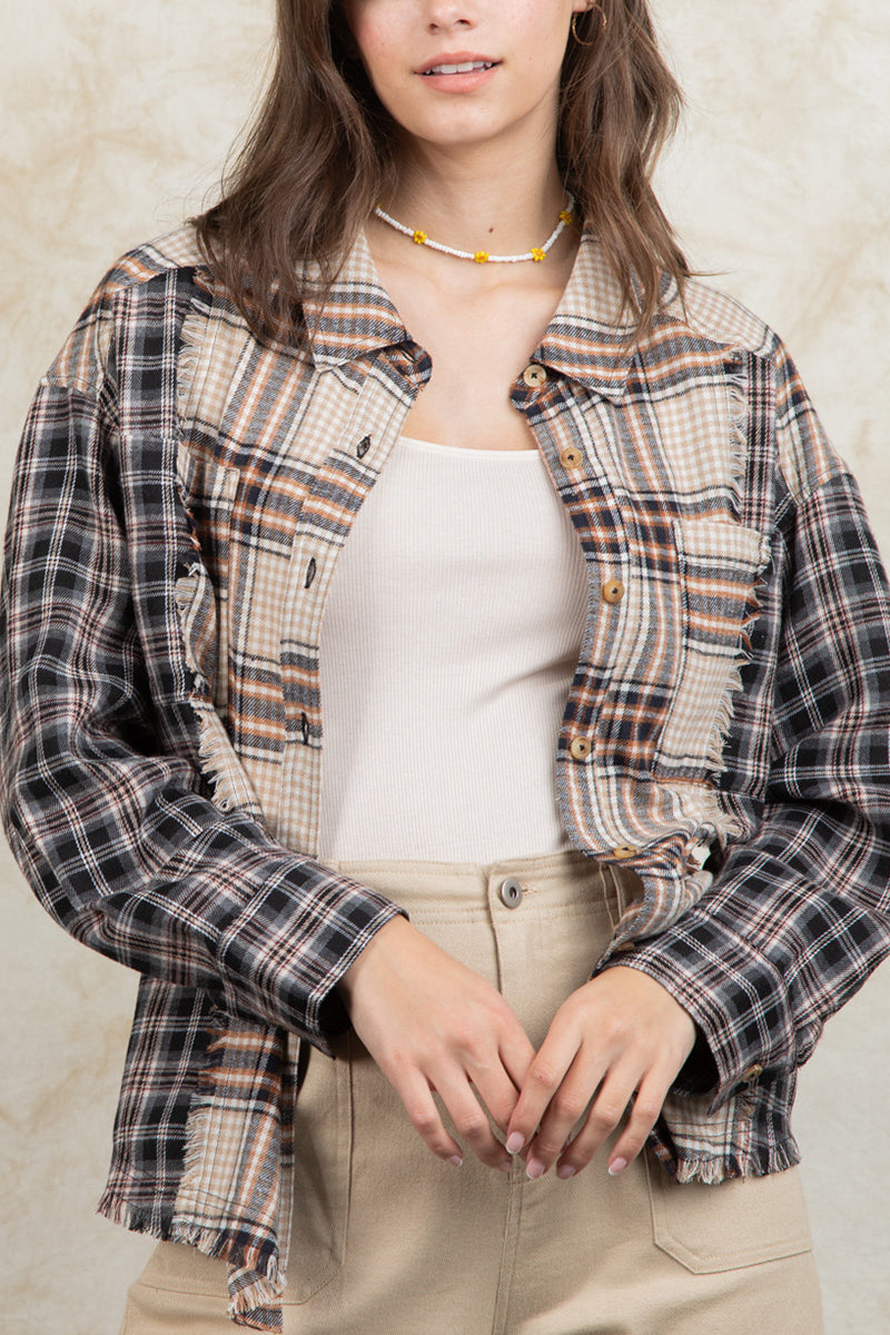 Plaid Patchwork Shirt