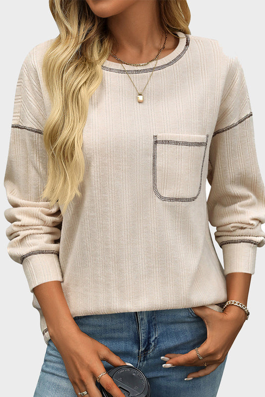 Casual Pocket Detail Top