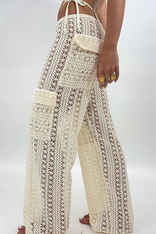 Cutout Wide-Leg Pants