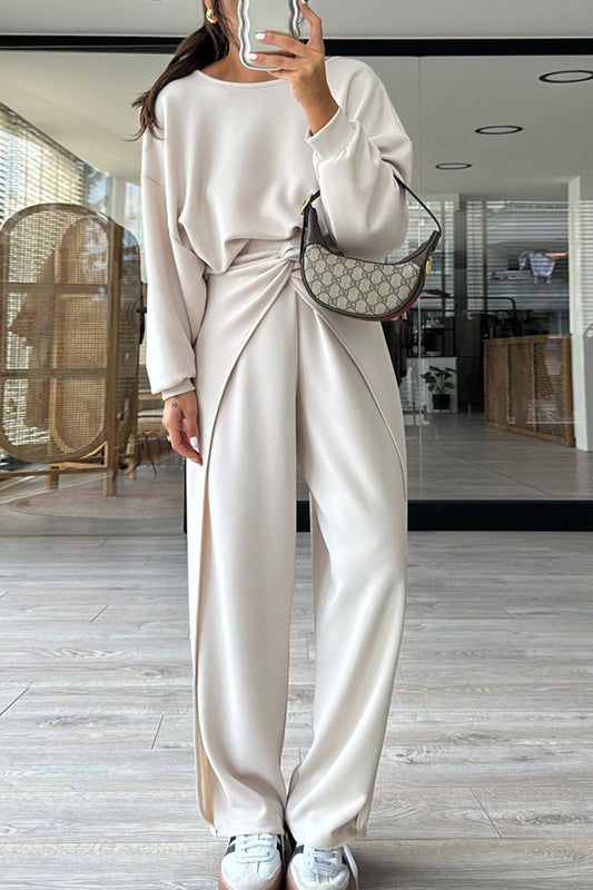 Open Back Asymmetrical Wrap Lounge Set