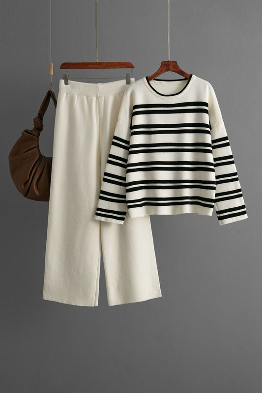 Striped Sweater and Pants Set