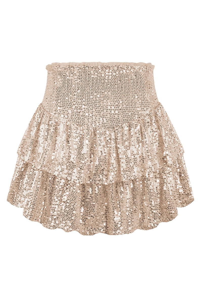 Tiered Ruffle Smocked Waist Skirt