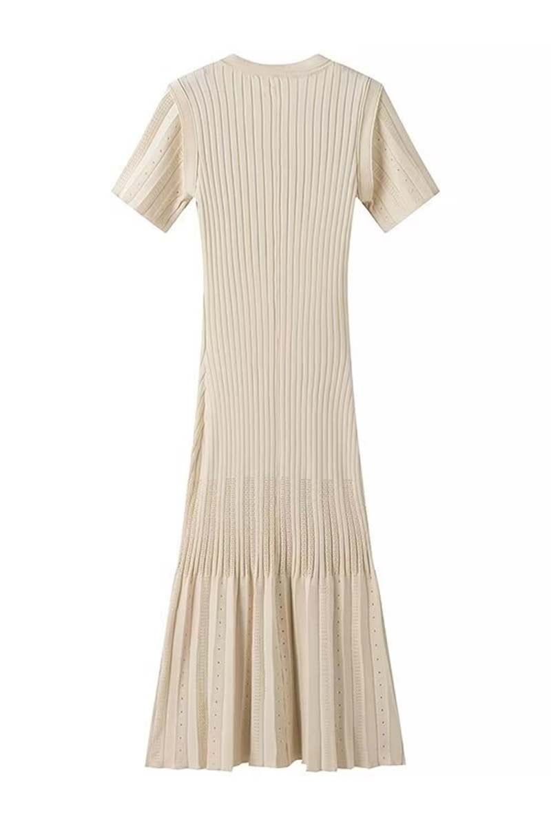 Casual Knit Button-Front Maxi Dress