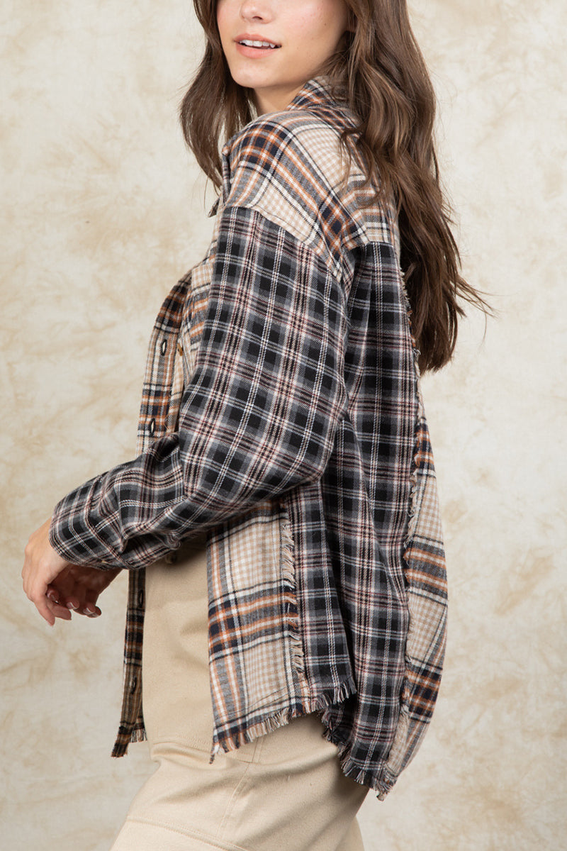 Plaid Patchwork Shirt