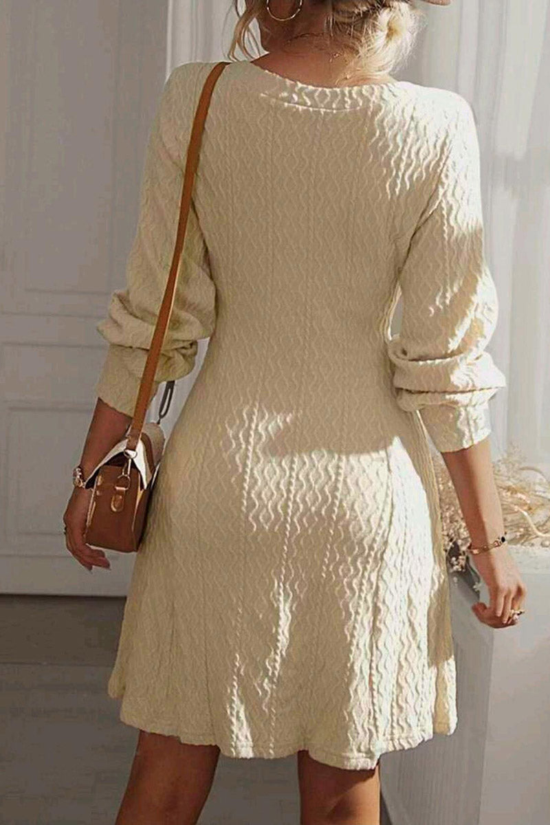 Cable V Neck Dress