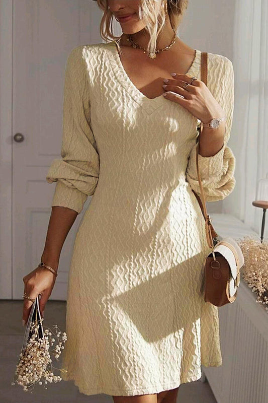 Cable V Neck Dress