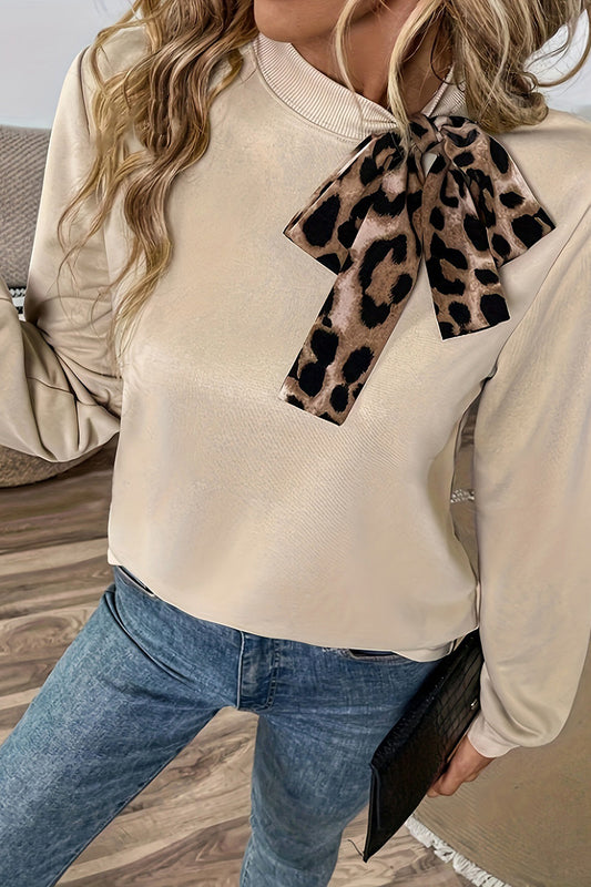 Bow Accent Long Sleeve Top