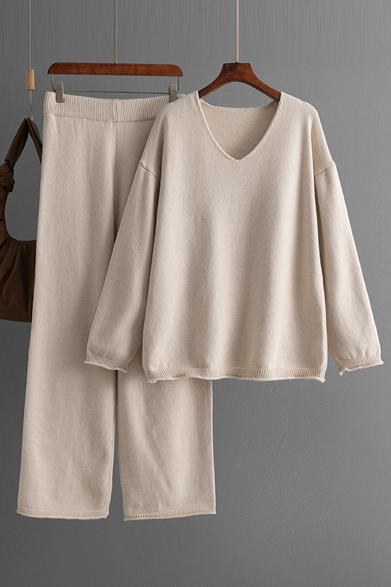 V-Neck Pullover and Pants Set