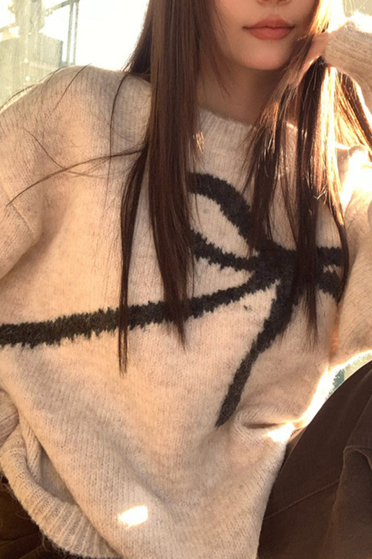 Bow Detail Knit Sweaters