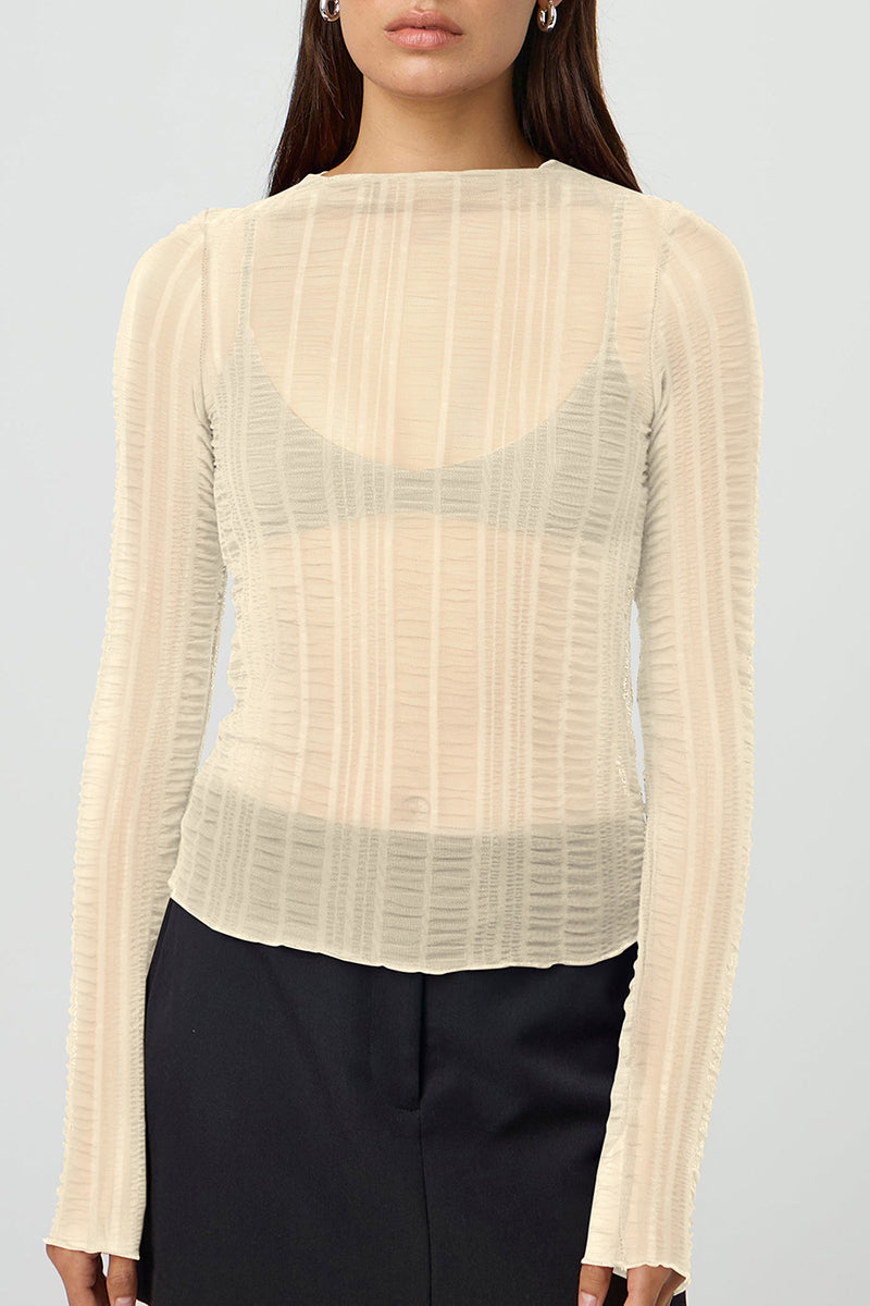 Sheer Long-Sleeve Top