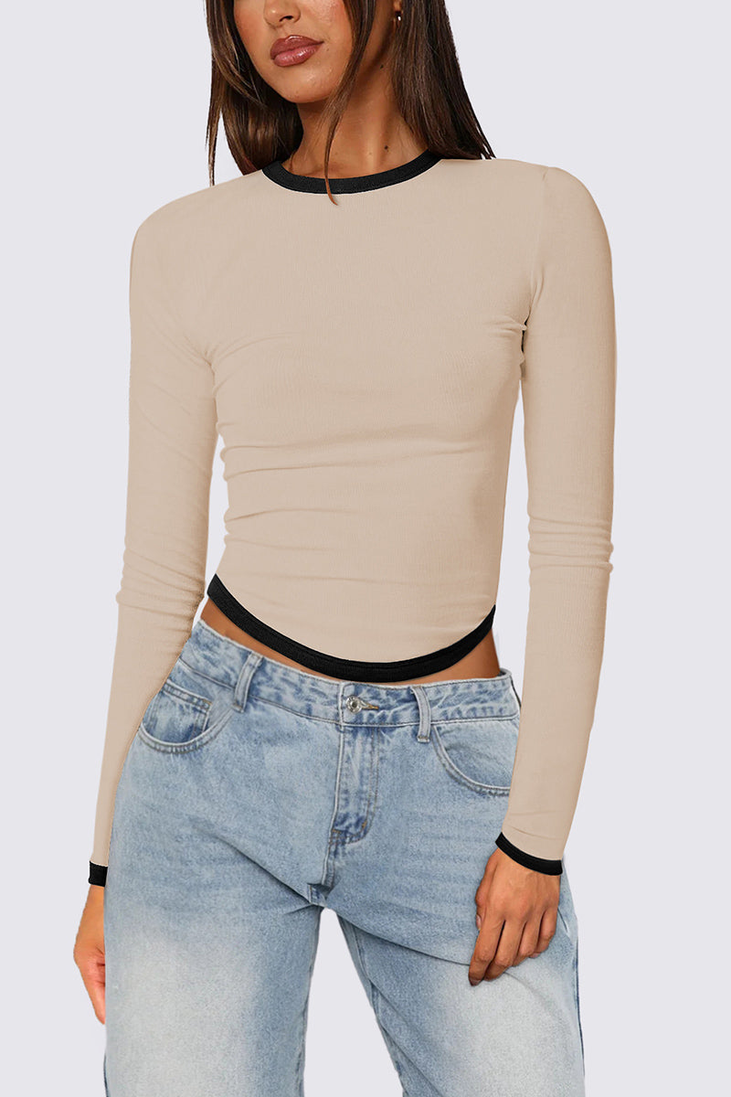 Color Block Cropped Top