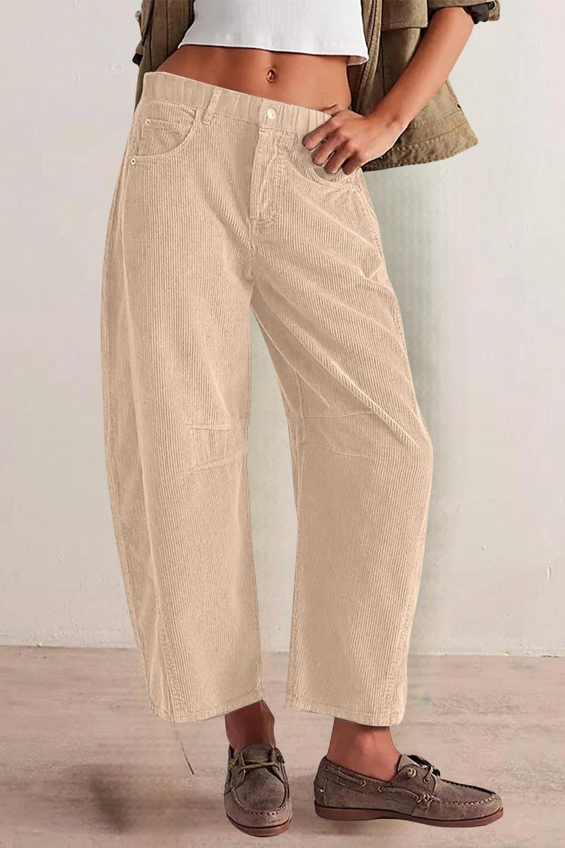 Wide-Leg Corduroy Pants