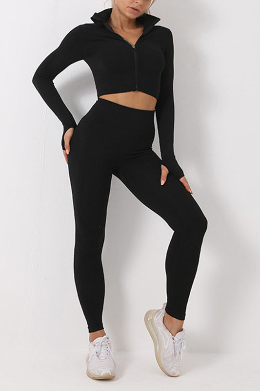 Two-Piece Athletic Set with Contrast Panels