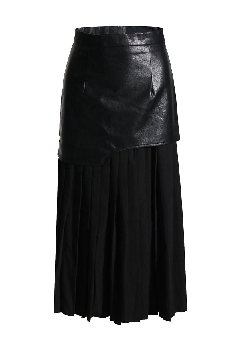 High-Waisted Pleated Maxi Skirt