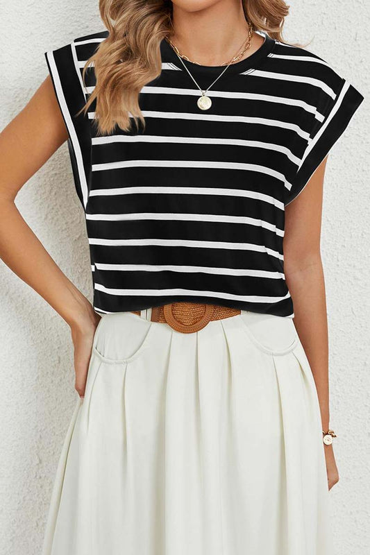 Stripe Loose Short Sleeve Tee