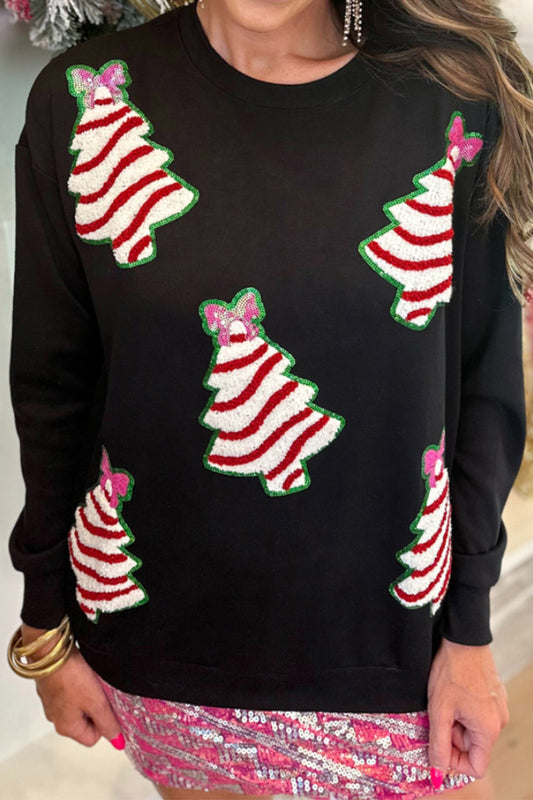 Striped Christmas Tree Graphic Top