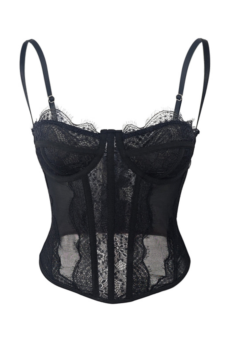 Lace Detailed Underwire Bustier Top