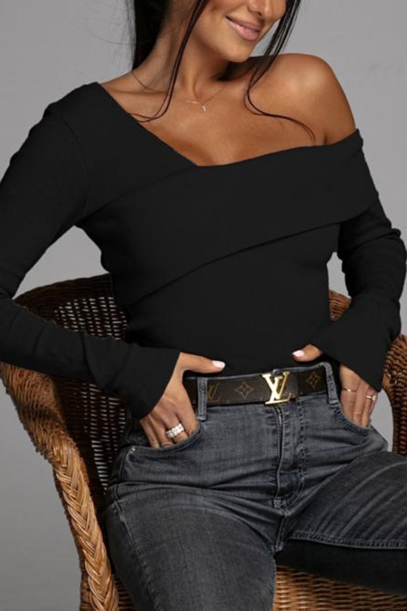 Off-Shoulder Long Sleeve Top