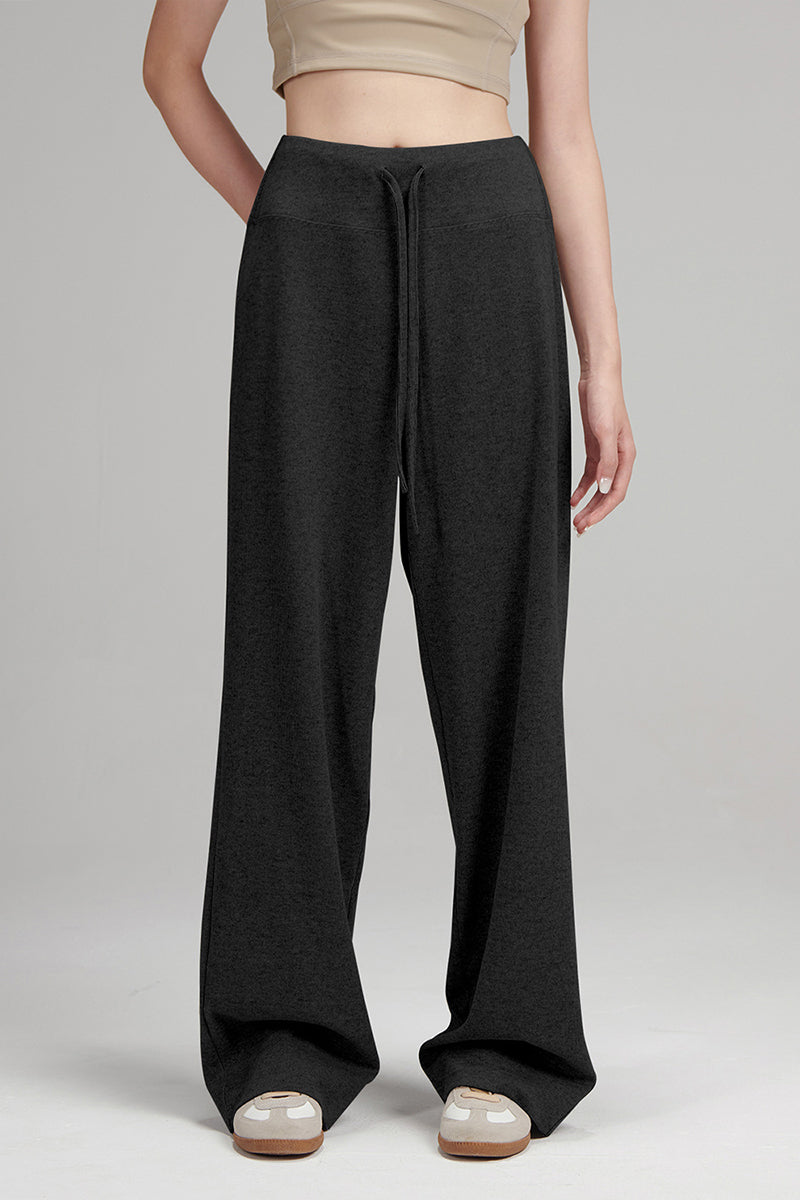 Wide-Leg Knit Drawstring Lounge Pants