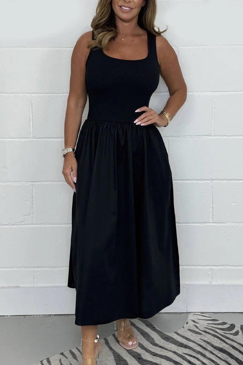 Sleeveless Square Neck Maxi Dress