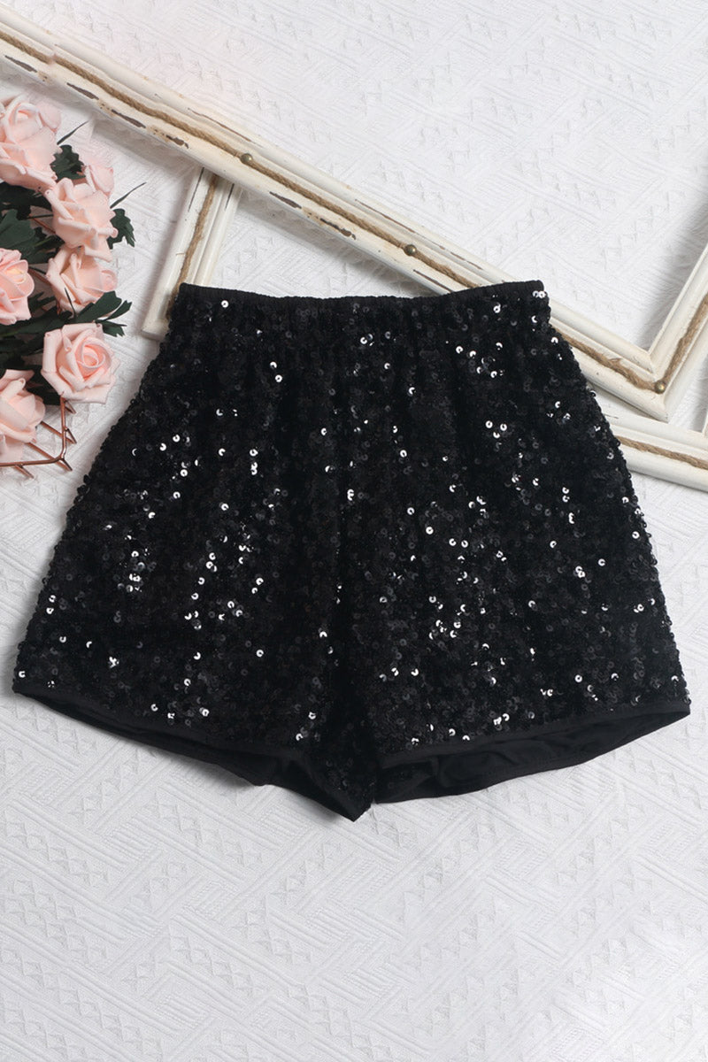 Sparkling Sequin High-Waist Shorts