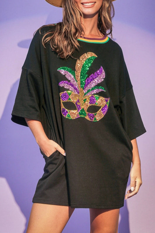 Ball Mask Sequin Pocket Tunic