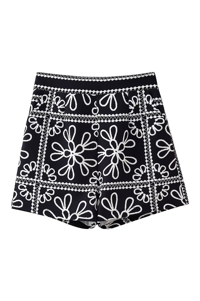 Floral High-Waist Shorts