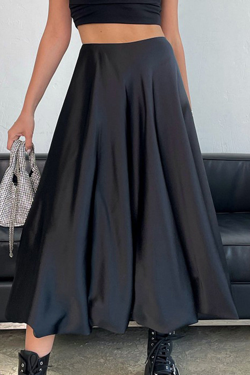 Elegant Midi Flared Skirt