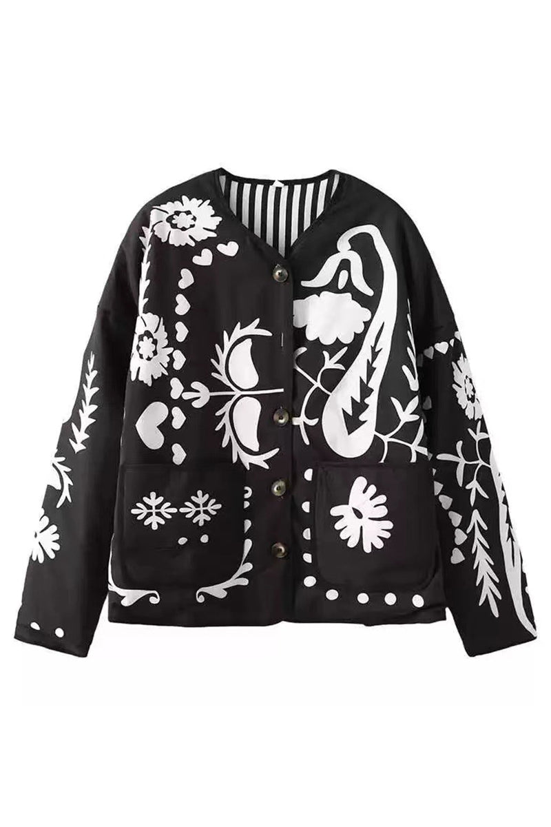 Floral Graphic Long Sleeve Jacket