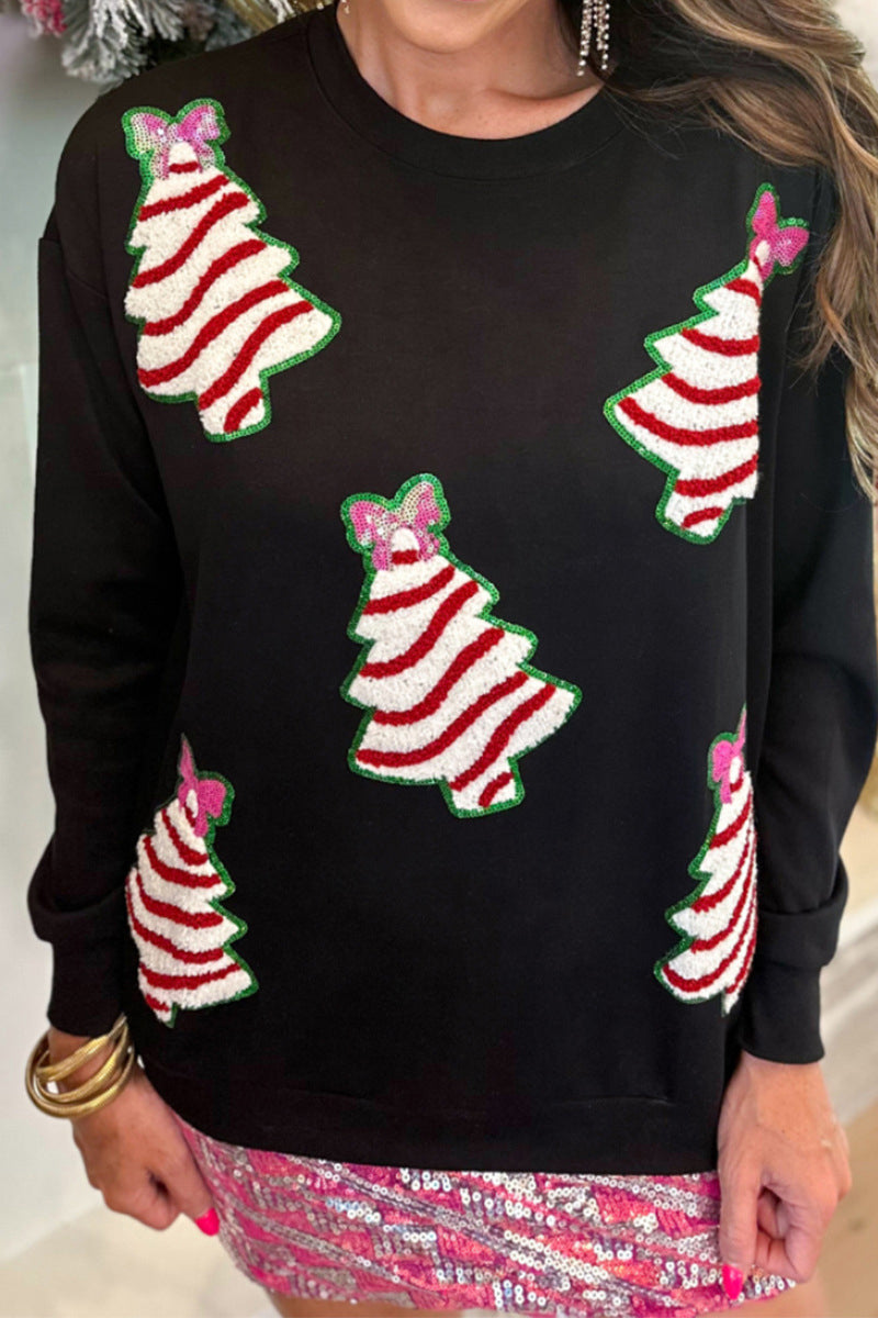 Sequin Holiday Graphic Top