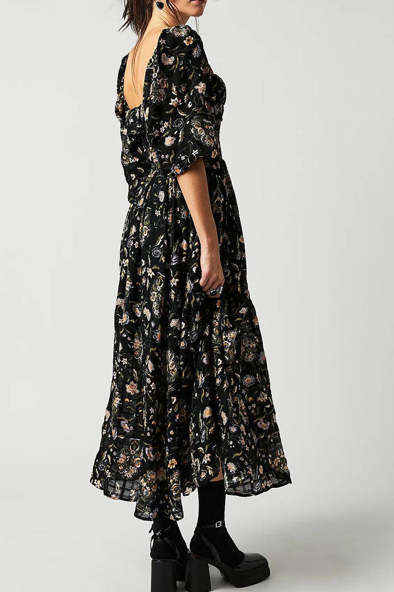 Floral Dress with Side Slit